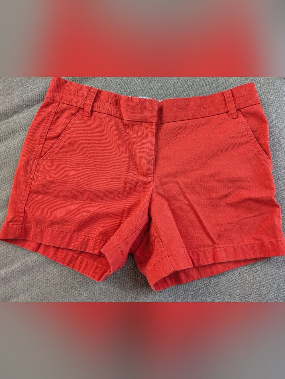 J. Crew Red Cotton Chino Shorts